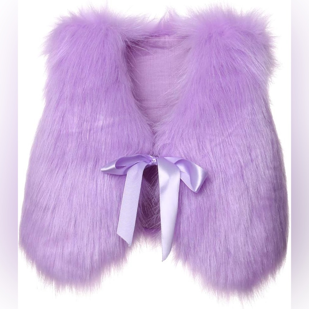 Girls Kids Winter Faux Fur Waistcoat Thick Coat Outwear Vest Tops Size: 4T-5T